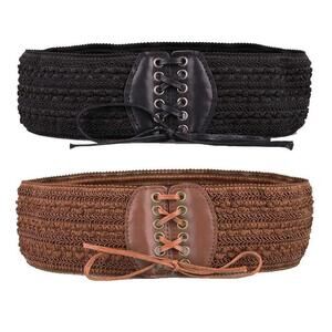 Women's Lace Elastic Waist Belt Stretch Wide Corset For Dress Vintage Elegant🐋